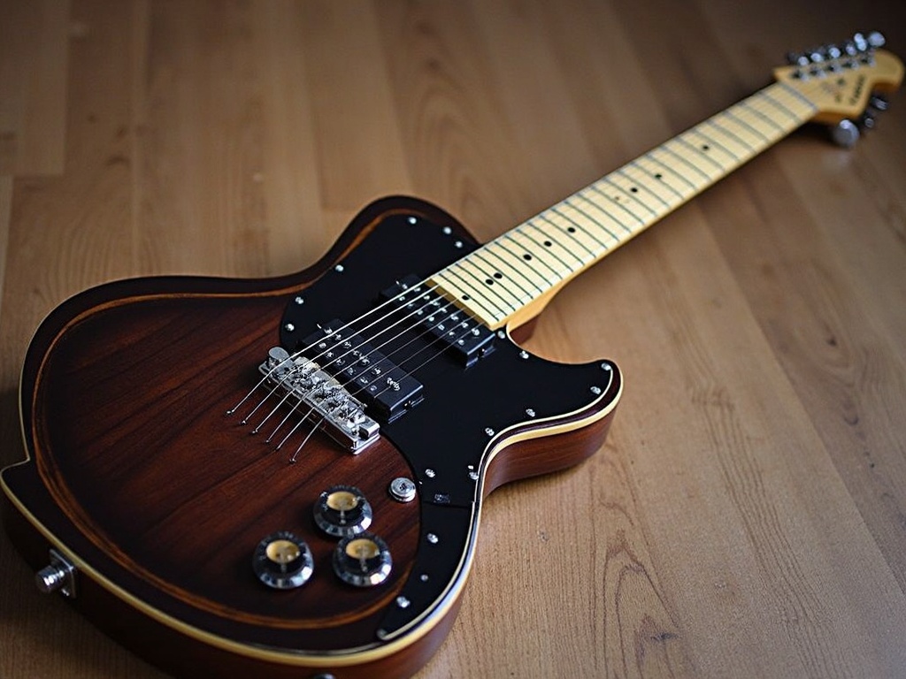 Guitarra Eléctrica moderna con acabado brillante