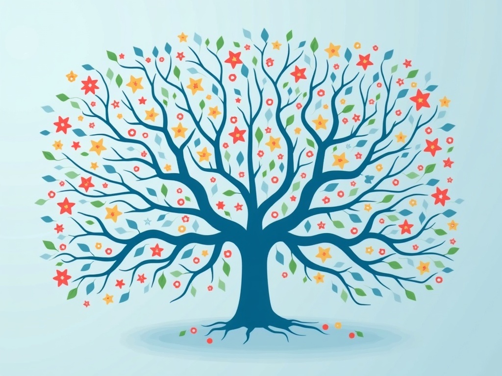 Ilustración de personas conectando con la naturaleza, simbolizando propósito y bienestar